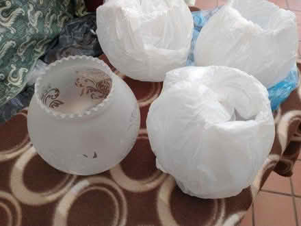 Photo of free 4 matching glass shades (Salfords, Redhill RH1 5) #1