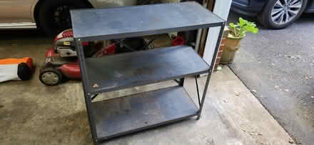 Photo of free Metal garage shelf 36hx36wx15.5d (Bethesda Ayrlawn - near NIH) #3