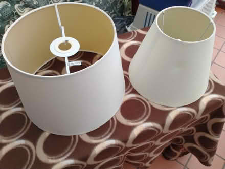 Photo of free 2 cream lampshades (Salfords, Redhill RH1 5) #1