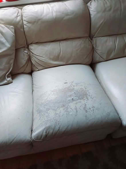 Photo of free Cream leather 3-seater sofa (Crosby L23) #2