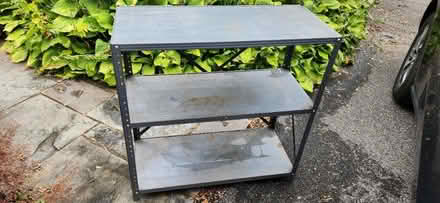 Photo of free Metal garage shelf 36hx36wx15.5d (Bethesda Ayrlawn - near NIH) #1