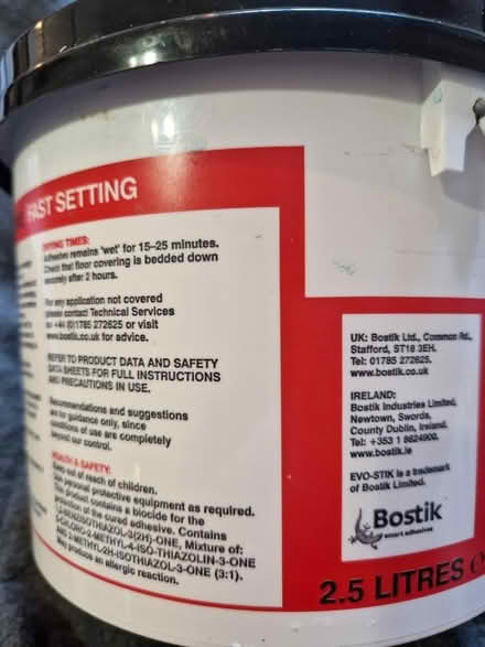 Photo of free Unopened 2.5L Evo-Stik Flooring Adhesive - Fast Setting and (Holmer Green HP15) #2