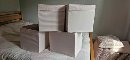 Photo of free IKEA Fabric Storage Boxes x 4 Pale Pink for Kallax Cube Unit (Kidlington OX5) #1