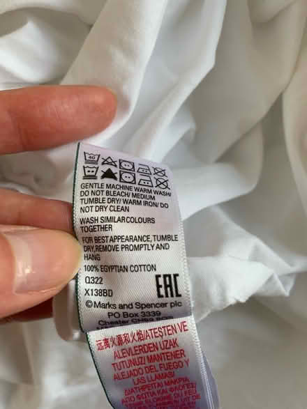 Photo of free Single fitted white M&S bedsheet (Walthamstow E17) #2