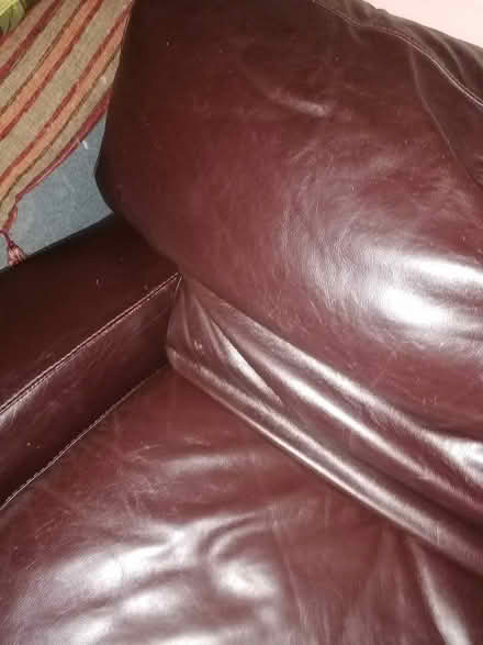 Photo of free Brown leather sofa and 2 chairs (Low Beechburn DL15) #3