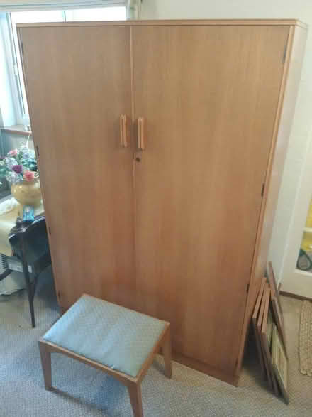 Photo of free Light wood wardrobe and stool (Kirkbymoorside YO62) #1