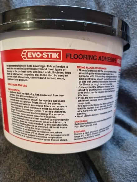 Photo of free Unopened 2.5L Evo-Stik Flooring Adhesive - Fast Setting and (Holmer Green HP15) #4