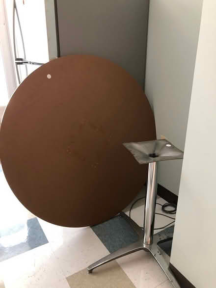 Photo of free 36" Round wood like table with legs (Arlington, VA) #1