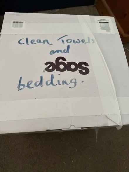 Photo of free Large box of bedding and towels (LU2 Round Green) #1