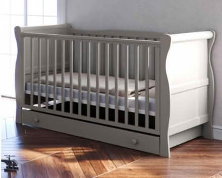 Photo of free Grey sleigh cot bed (Oswestry SY11) #2