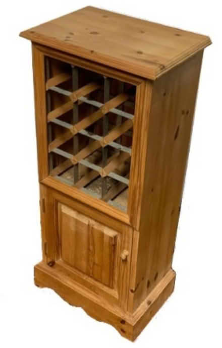Photo of free Small pine cupboard with wine rack. (Attleborough NR17) #1