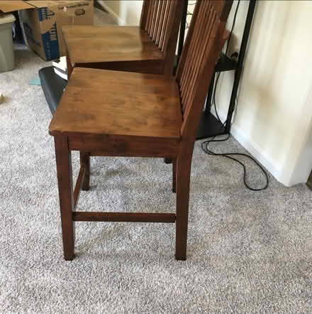 Photo of free 2 solid wood barstools (Dracut) #2