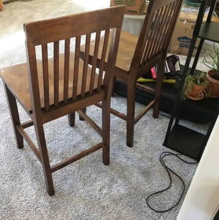 Photo of free 2 solid wood barstools (Dracut) #3