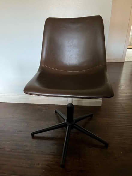 Photo of free Brown faux leather desk chair (West Hollywood, CA) #1