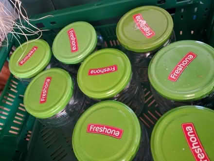 Photo of free Four trays of glass screw top jars ( Large, medium & small) (Coton Hill SY1) #1
