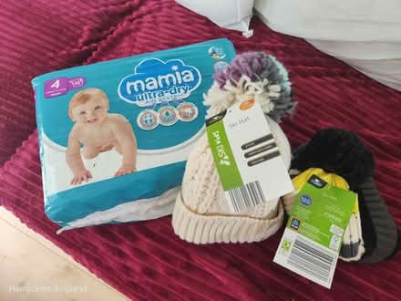 Photo of free Nappies and 2 kids wooly hats (PO15 Fareham) #1