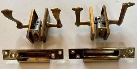 Photo of free Brass door handles and strike plate (Boroughbridge YO51) #1