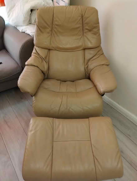 Photo of free Leather chair and foot stall (Milton keynes, oldbrook, MK6) #1