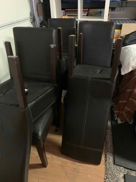 Photo of free Black Leather Dining Chairs (East Petaluma) #2