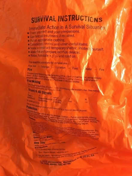 Photo of free Large orange survival bag (Malvern Wells WR14) #2