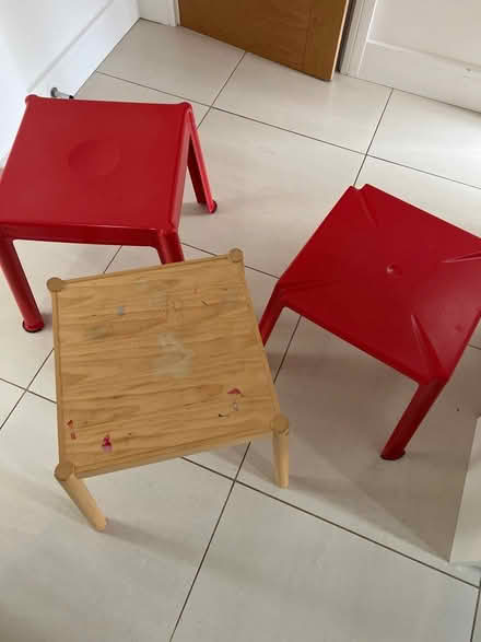 Photo of free Set of 3 stackable tables (Baldock) #2