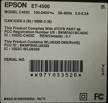 Photo of free Epson WorkForce ET-4500 EcoTank All-in-One Printer (Waring Station 20874) #1