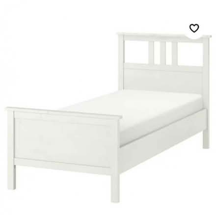 Photo of free IKEA single white wooden bed frame (Grange Farm MK8) #1