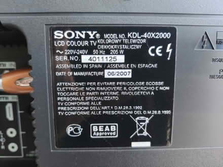 Photo of free Sony Bravia KDL-40X2000 LCD Screen 40" (Scaynes Hill RH17) #2