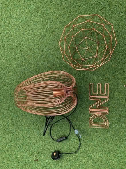 Photo of free Rose gold wire lamp set (Hallam Fields) #1
