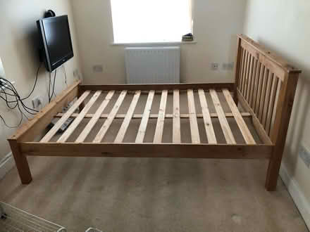 Photo of free Pine Double Bed Frame (Bellingham SE6) #1