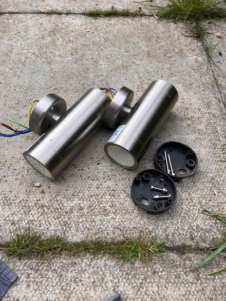 Photo of free Pair of steel outdoor lights (Gamlingay SG19) #1
