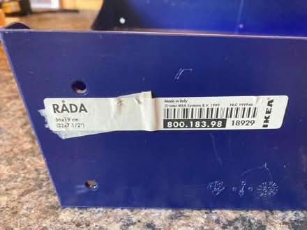 Photo of free 2 x blue plastic Ikea wall shelves (Rada) (New Brighton CH45) #2