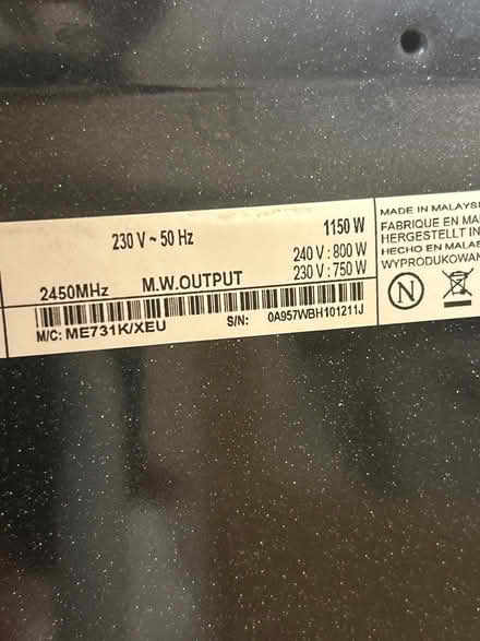 Photo of free Samsung microwave (Chessington KT9) #2