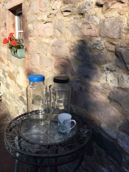 Photo of free Two old fashioned glass sweet jars with lids. (Motherby CA11) #1