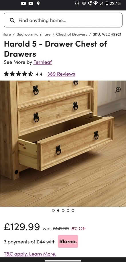 Photo of free Wooden chest of drawers (Strood ME2) #3
