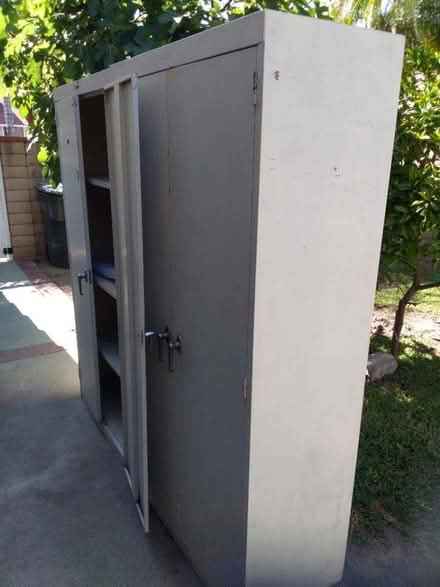 Photo of free TWO Metal cabinets with shelves (Walnut) #3