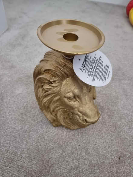 Photo of free Gold Lion candle Holder (Leziate PE32) #1