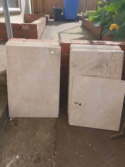Photo of free 22 large tiles, pink/beige (NR5) #1