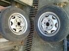 Photo of free Old car/trailer wheels, 4-stud (Woden) #1