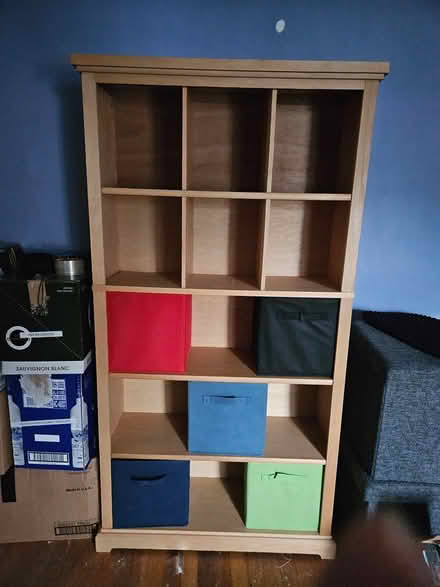 Photo of free 3 shelf Bookcase w/ 6 cubbies (Medford) #1