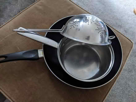 Photo of free Pot, colinder and deep frying pan (Bushey, WD23) #2