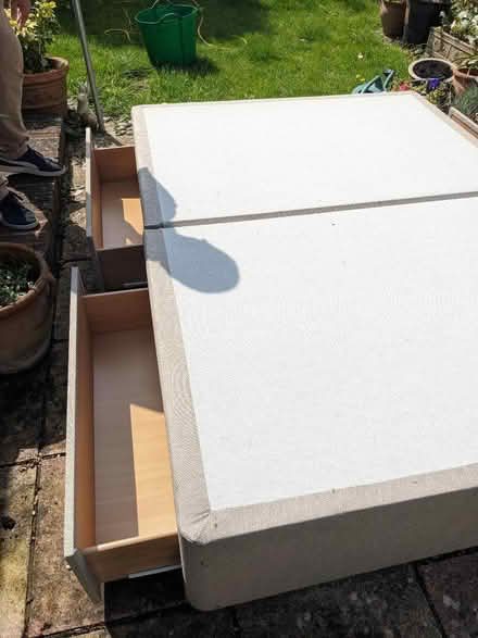 Photo of free Double bed divan 4'6 base. Also headboard (Portchester PO16) #3