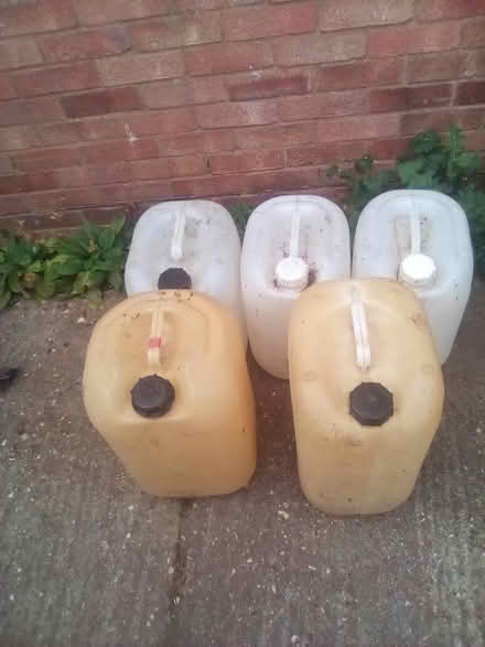 Photo of free 5 X 25litre plastic cans (Grimston PE32) #1