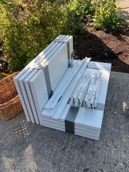 Photo of free 8 white shelves (Carpentersville, west of river) #1
