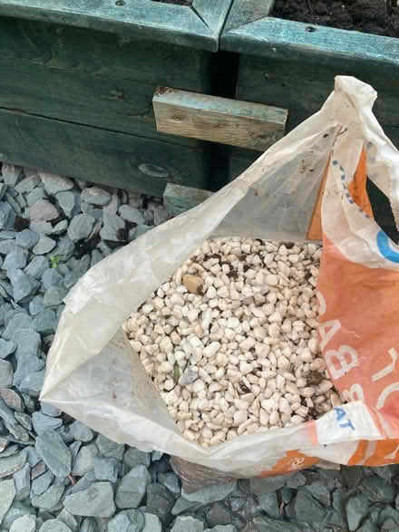 Photo of free 3 Bags of white garden stones (Keynsham) #1