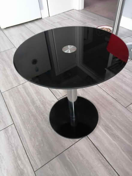 Photo of free Small black glass side table (Heathhall, Dumfries DG1) #2