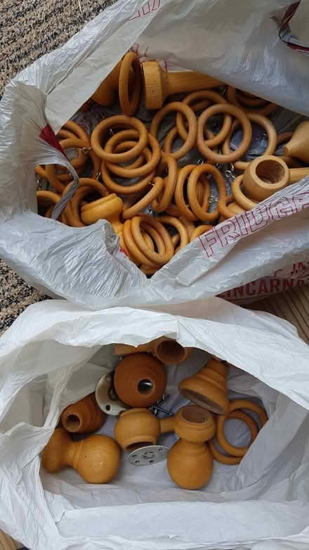 Photo of free Curtain rails, fittings and rings - wooden (Trumpington Ward CB2) #3