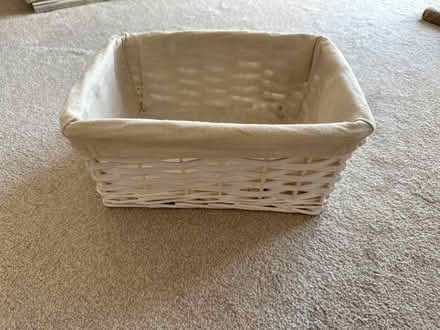 Photo of free White Whicker Lined Basket (Cardiff Bay CF11) #2