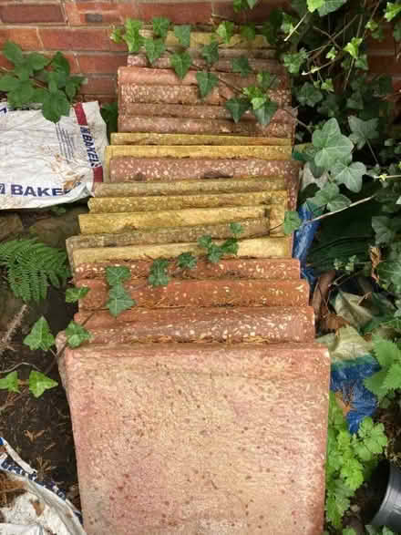 Photo of free 21 x yellow and pink paving slabs (New Brighton CH45) #1