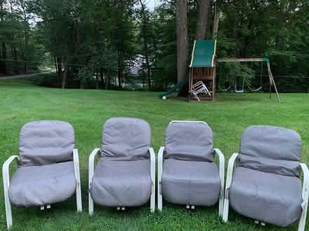 Photo of free 4 outdoor chairs with cushions (Hollis NH) #1
